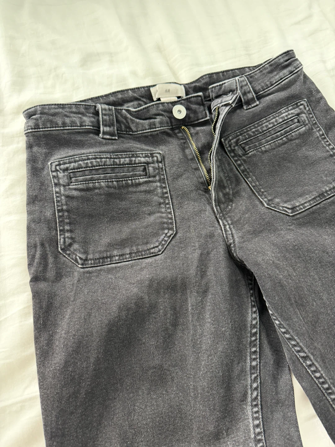 H&M Charcoal Grey Wide Leg Jeans - photo 3