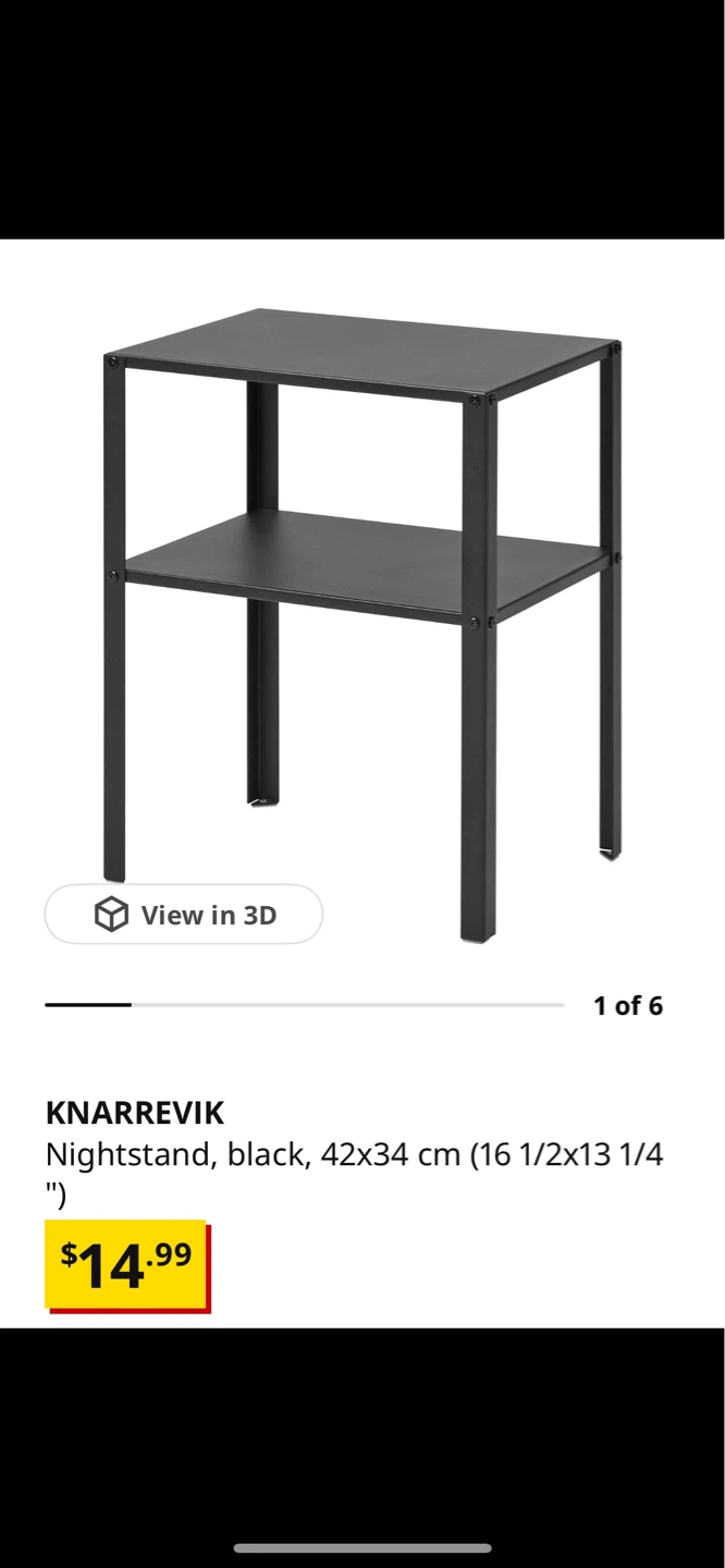 IKEA KNARREVIK Nightstand, Black