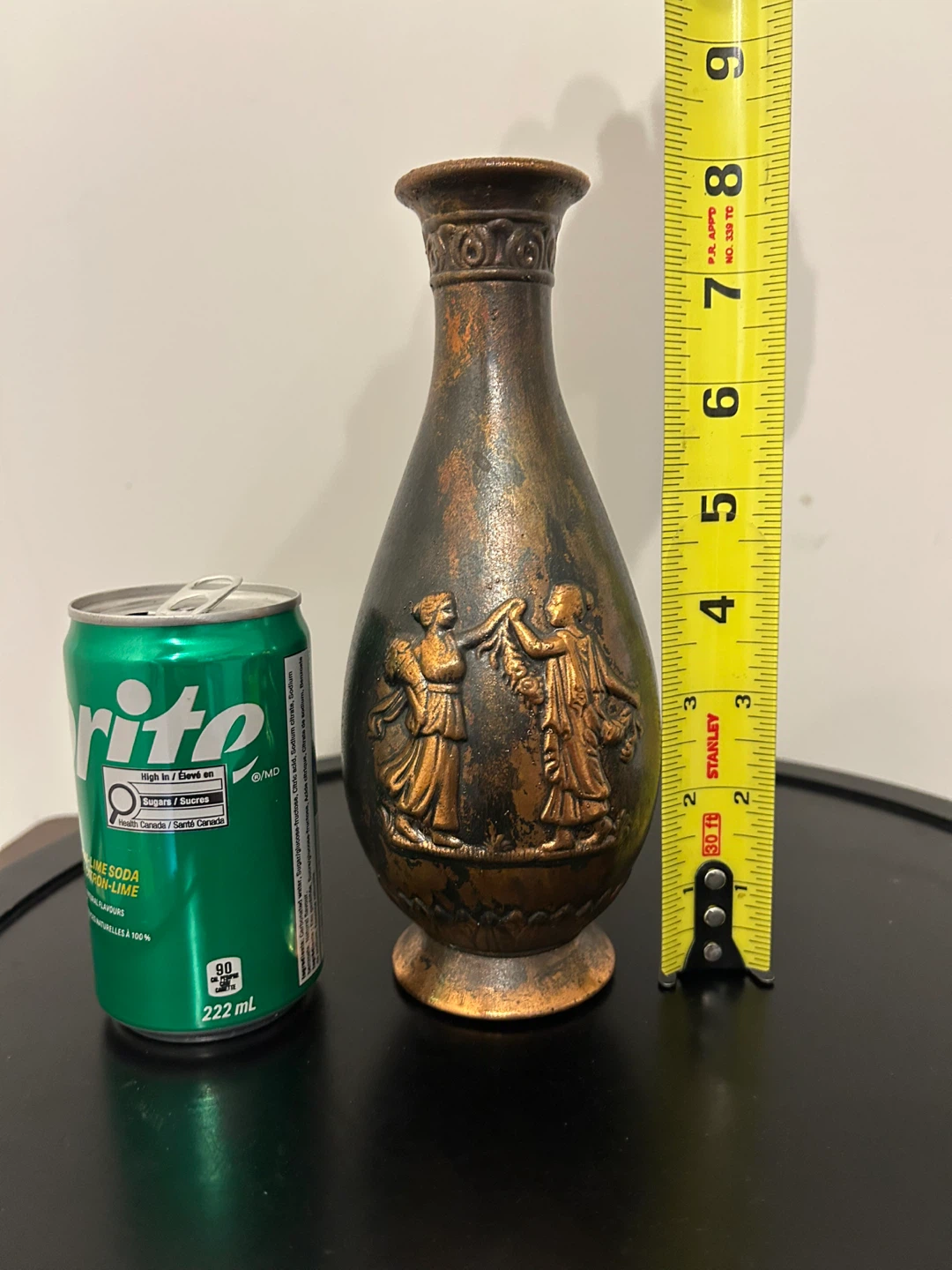 Vintage Neoclassical Copper Bud Vase - Greek Motif - photo 2