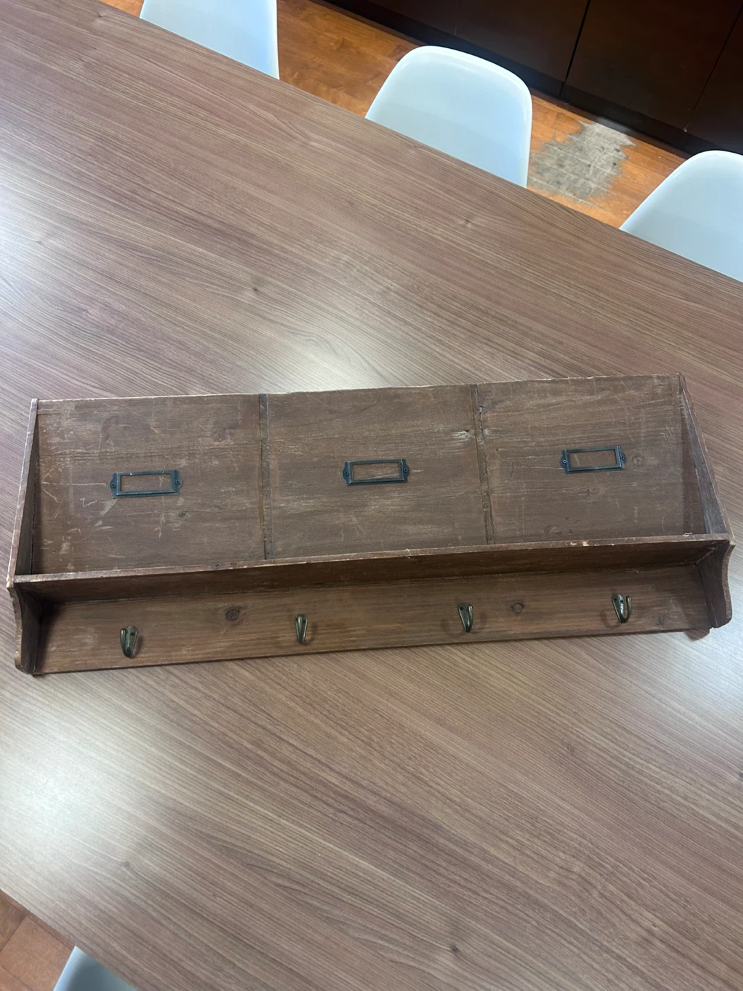 Decorative Rustic Wall Shelf with Hooks - photo 2