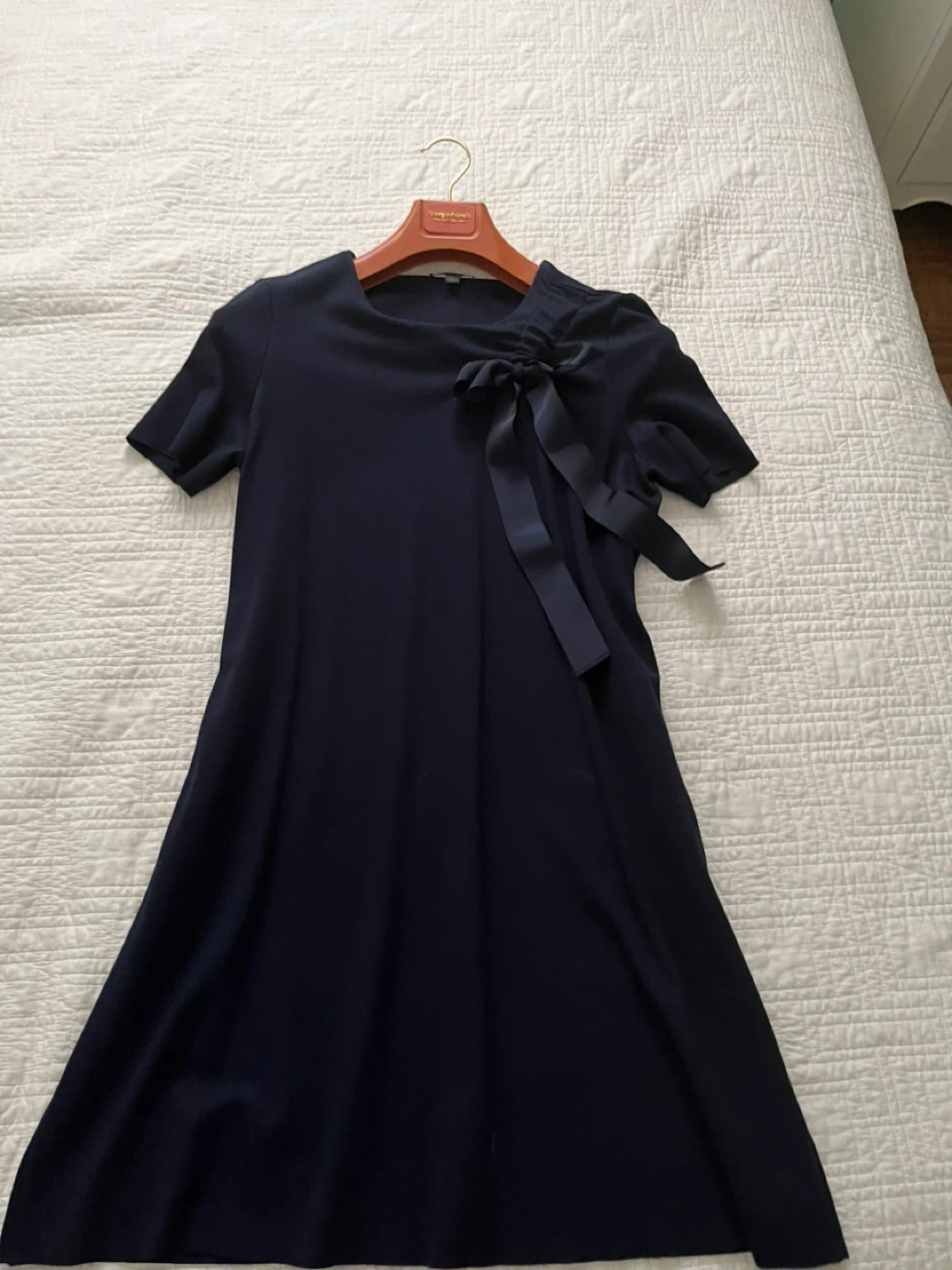 COS Navy Blue Dress with Bow Size 8