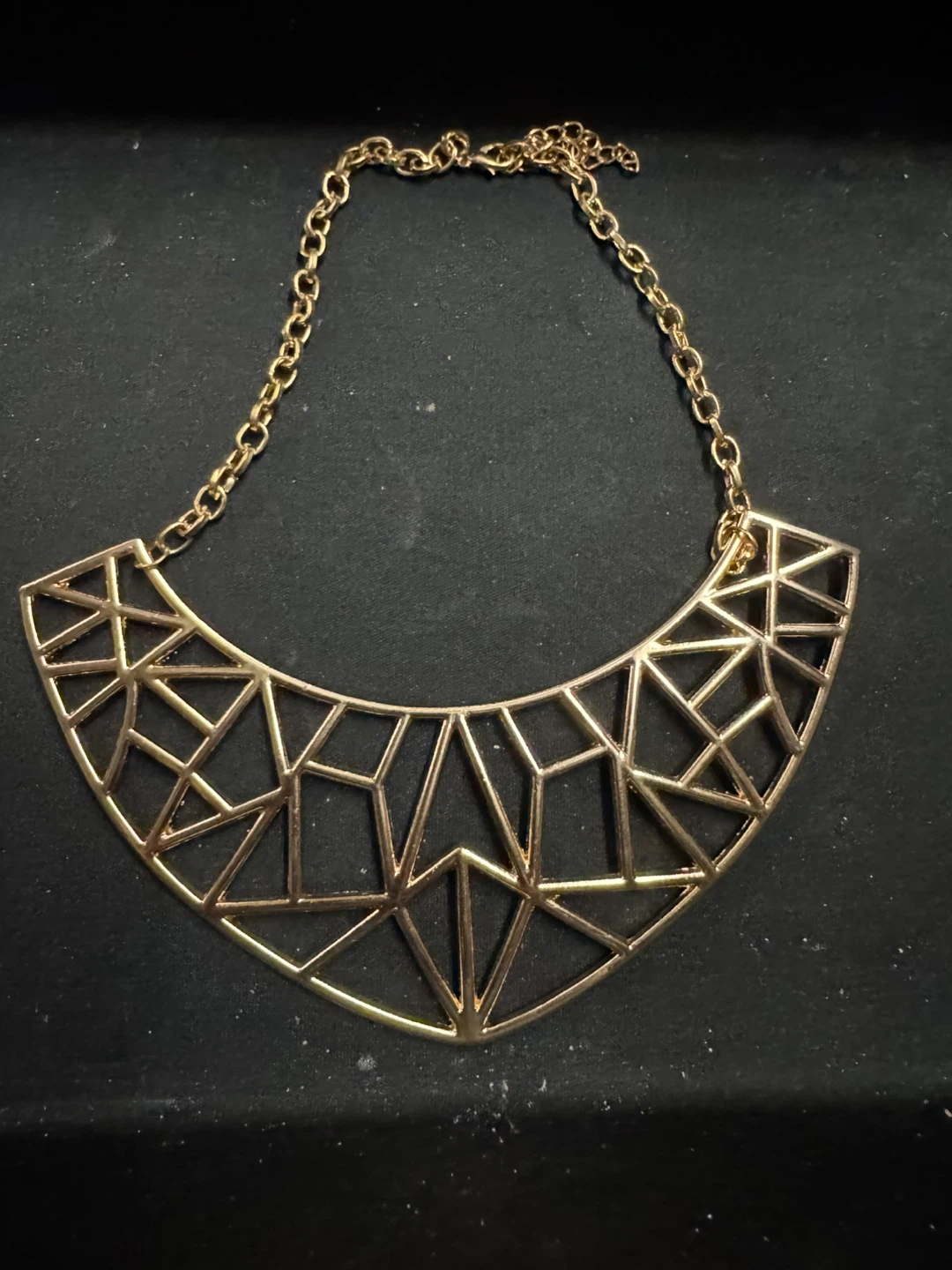 VintageGold Tone  Geometric Bib Necklace