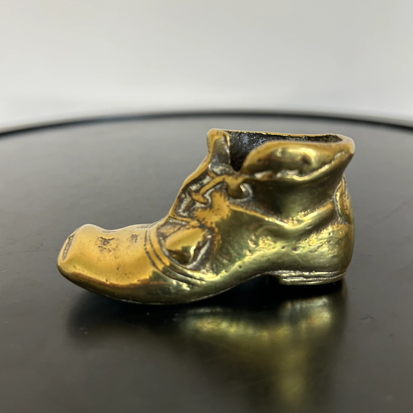 Vintage Solid Brass Miniature Boot Figurine – Paperweight - photo 3