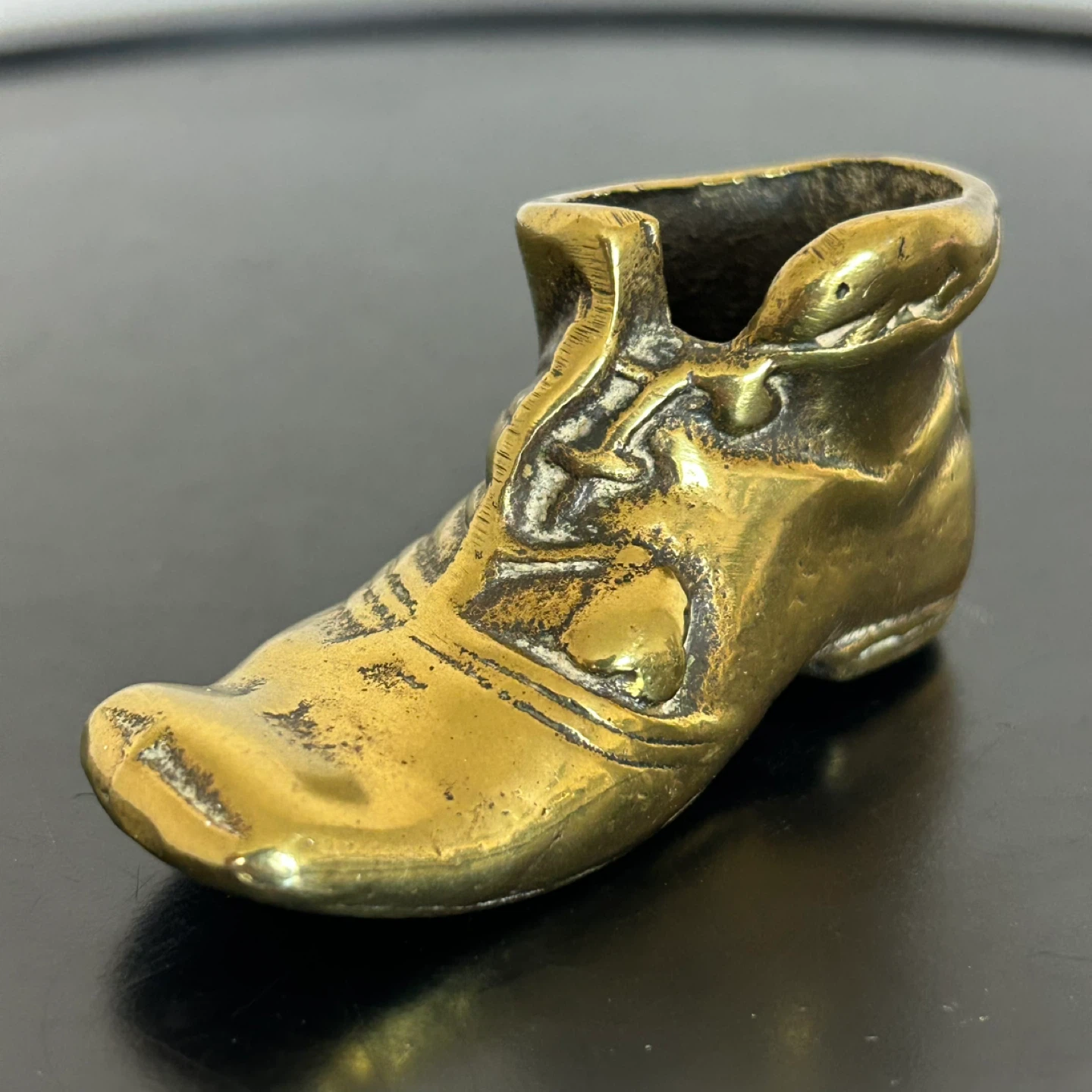 Vintage Solid Brass Miniature Boot Figurine – Paperweight