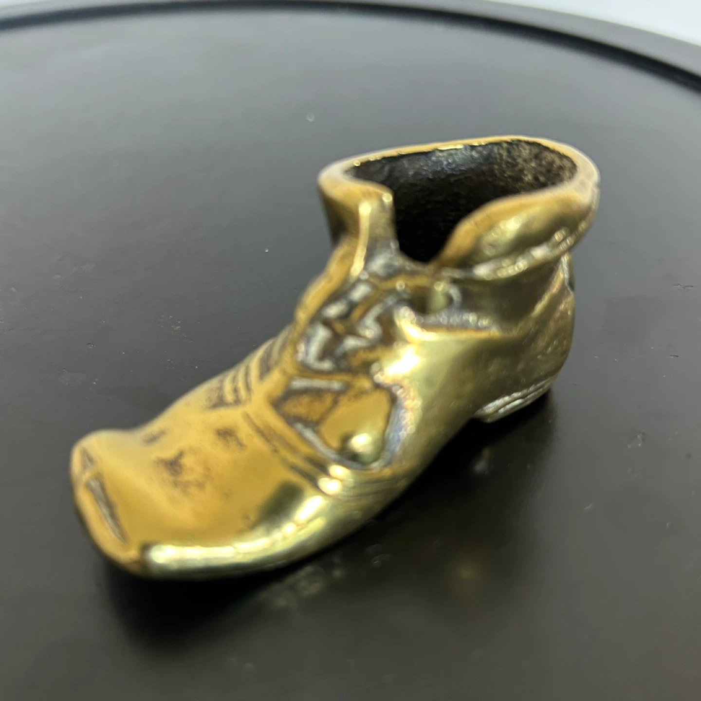 Vintage Solid Brass Miniature Boot Figurine – Paperweight - photo 4