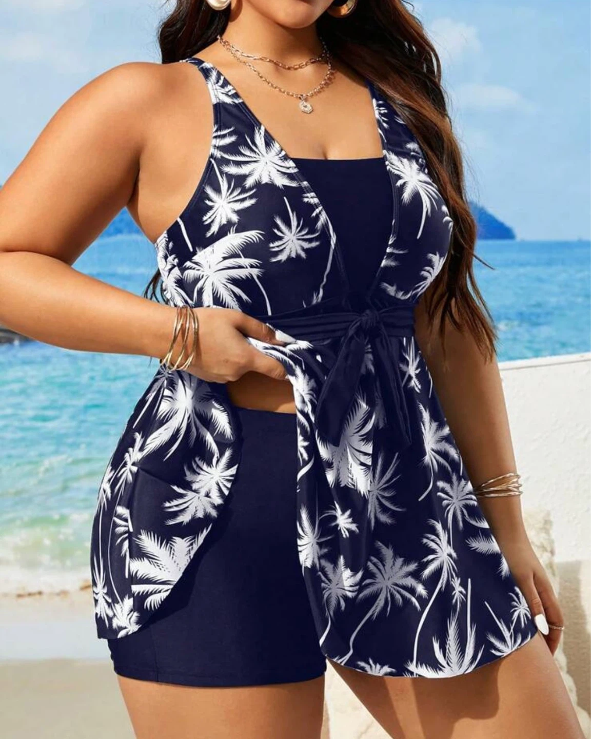 Plus Size 3XL Tankini Swimsuit Set