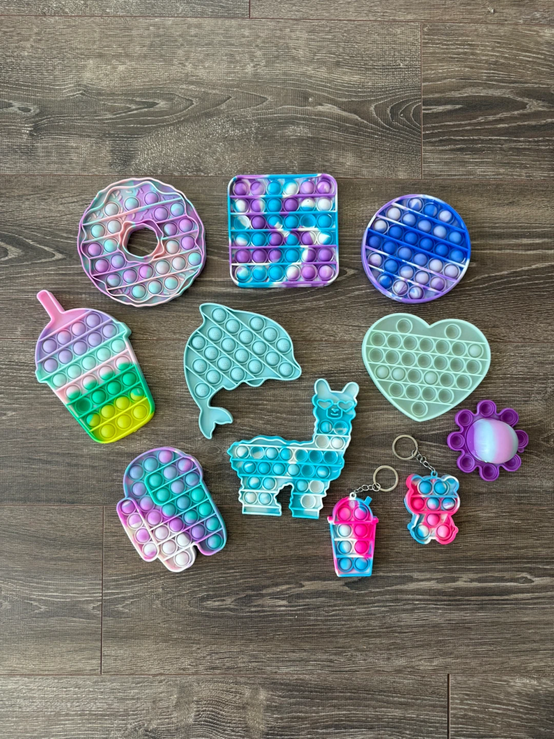 Bundle of Pop-It Fidget Toys - Various Shapes and Colours