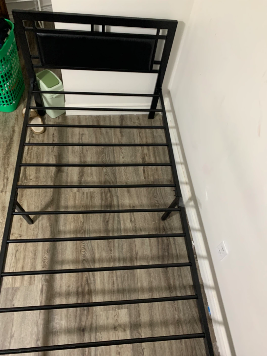 Black Metal Bed Frame with Headboard