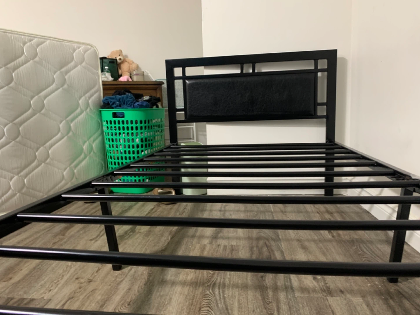 Black Metal Bed Frame with Headboard - photo 3