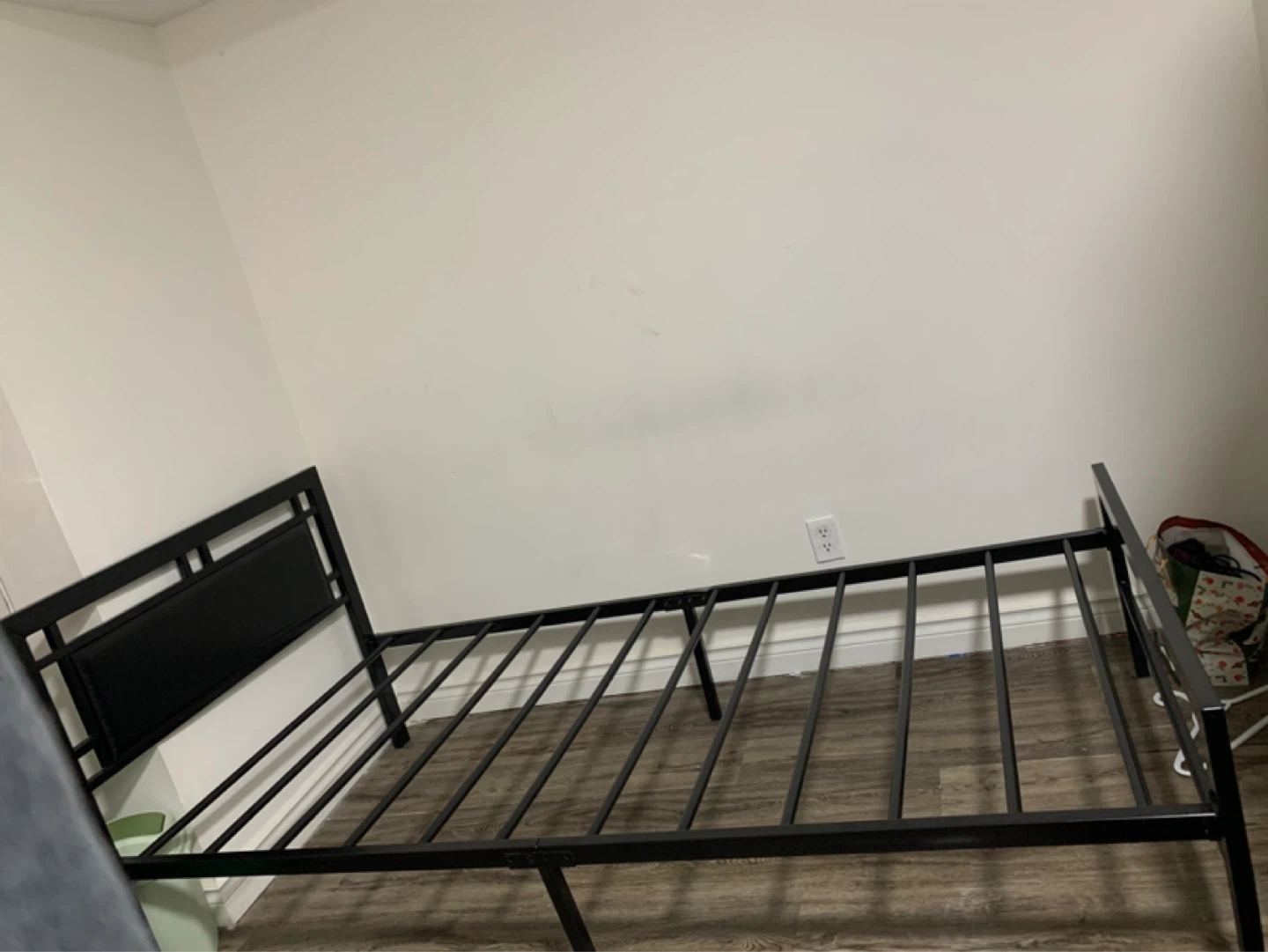 Black Metal Bed Frame with Headboard - photo 2