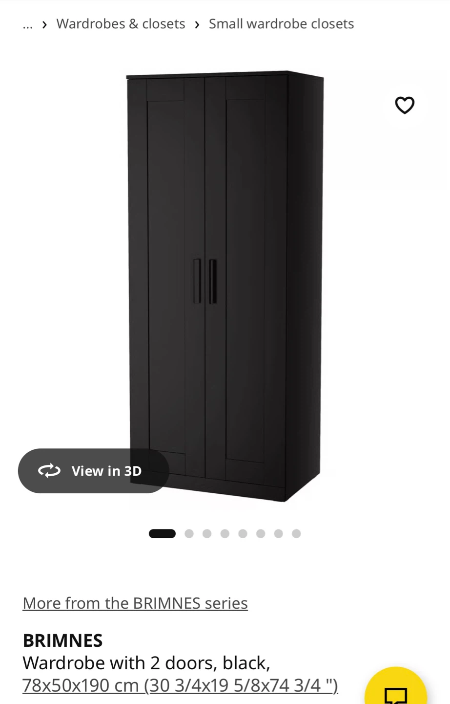 IKEA BRIMNES Wardrobe with 2 doors, black - photo 5