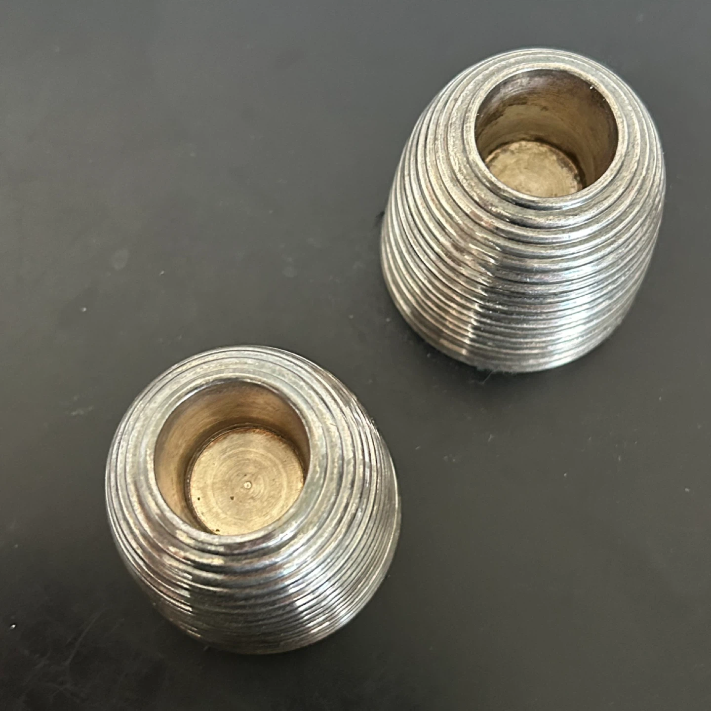 Vintage Mid-Century Modern Silver-Plated Beehive Candle Holders - photo 5