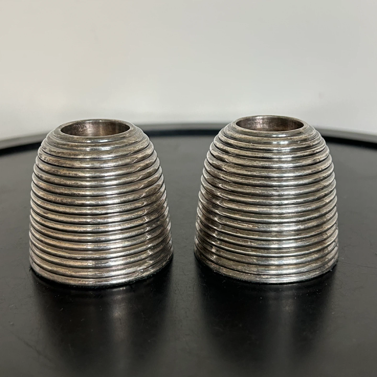 Vintage Mid-Century Modern Silver-Plated Beehive Candle Holders - photo 4