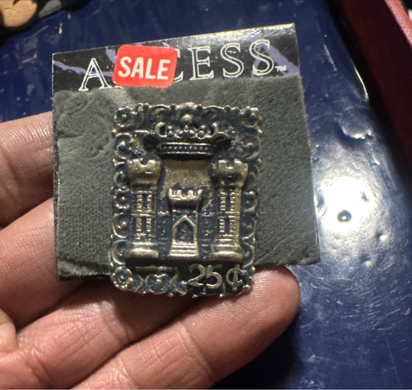 Vintage Castle stamp  brooch