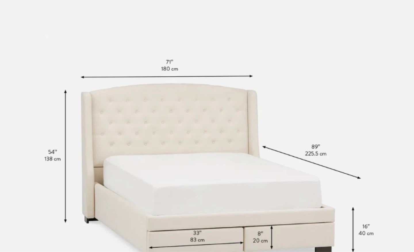 Tufted Upholstered Bed Frame - Queen Size - photo 4