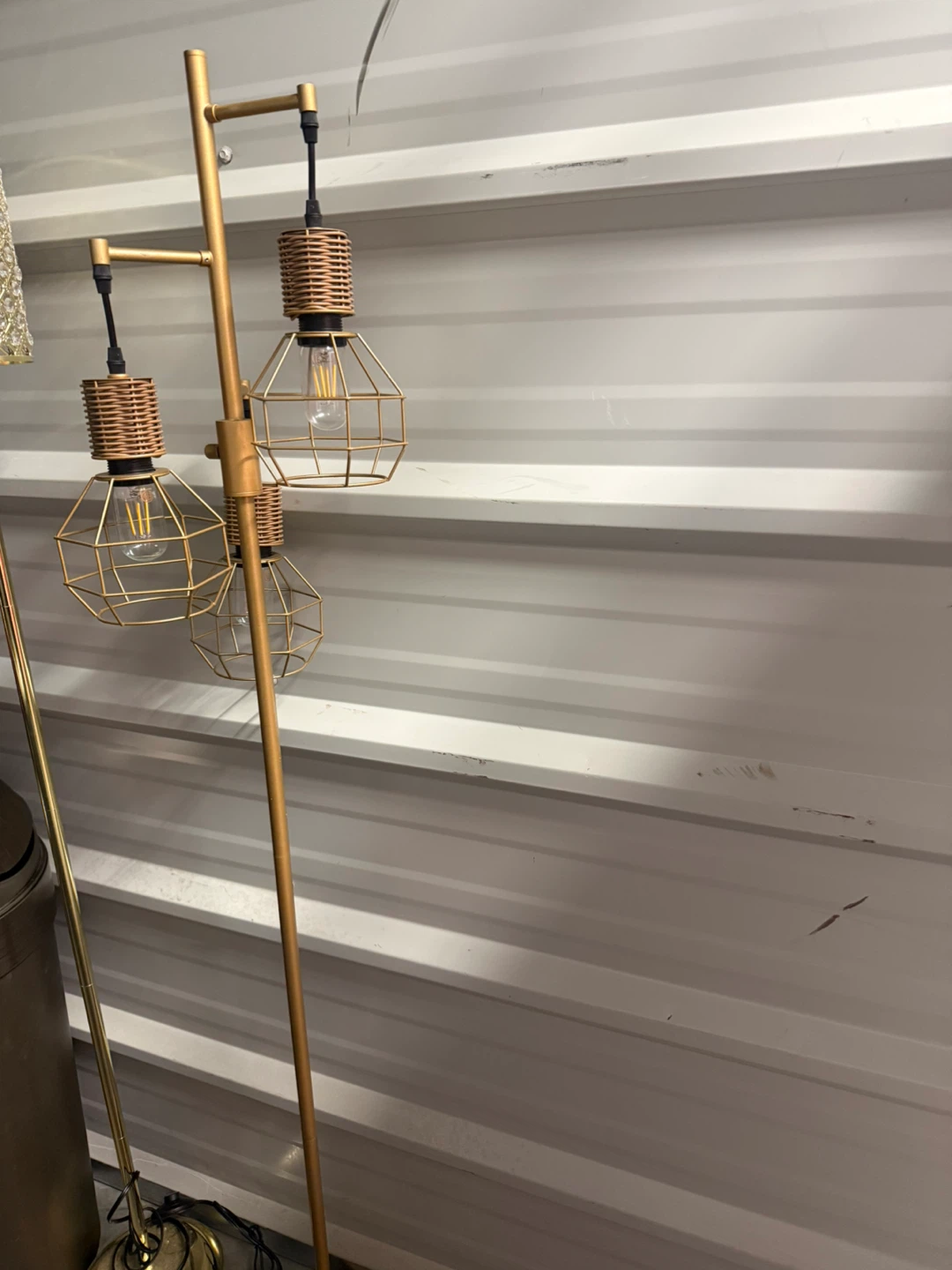 Gold Floor Lamp with 3 Lights