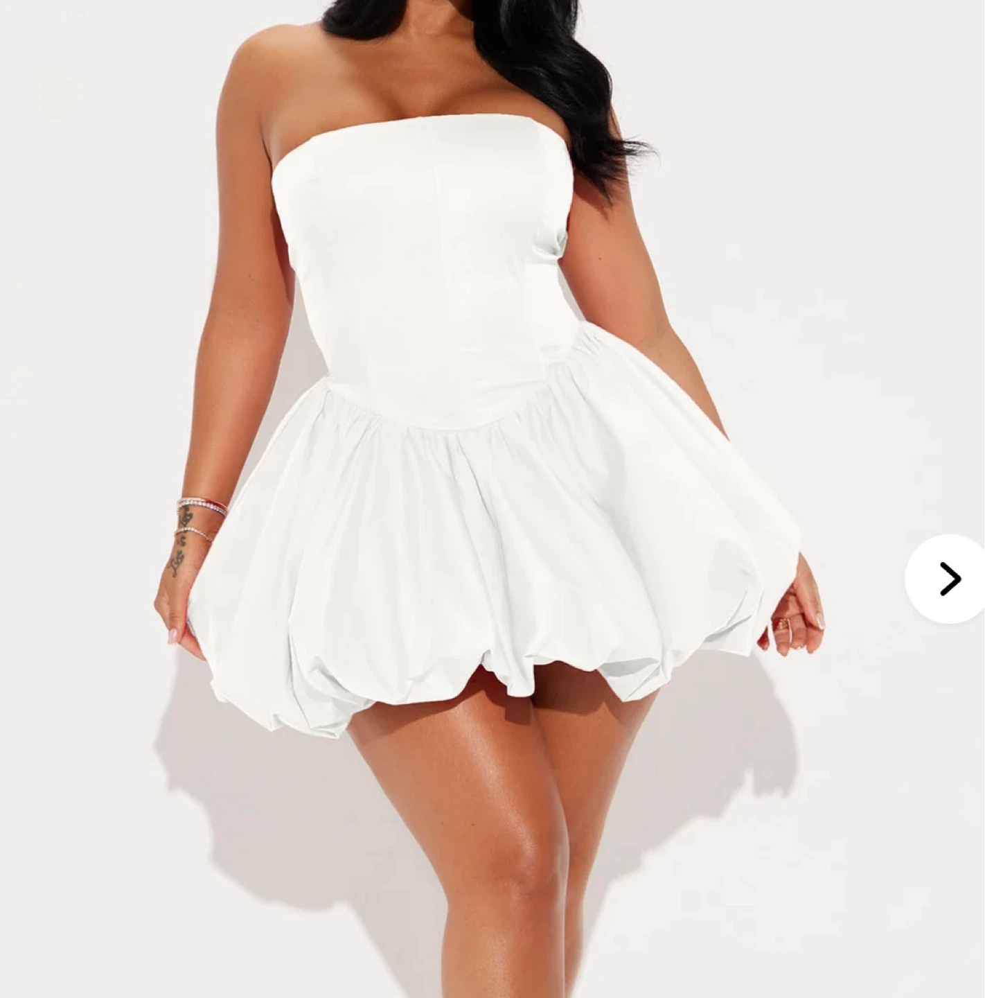 White bubble mini dress