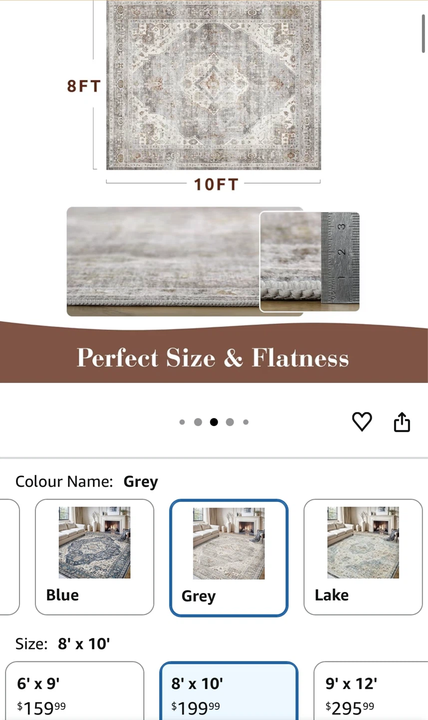 Grey Area Rug - 8' x 10' - photo 2