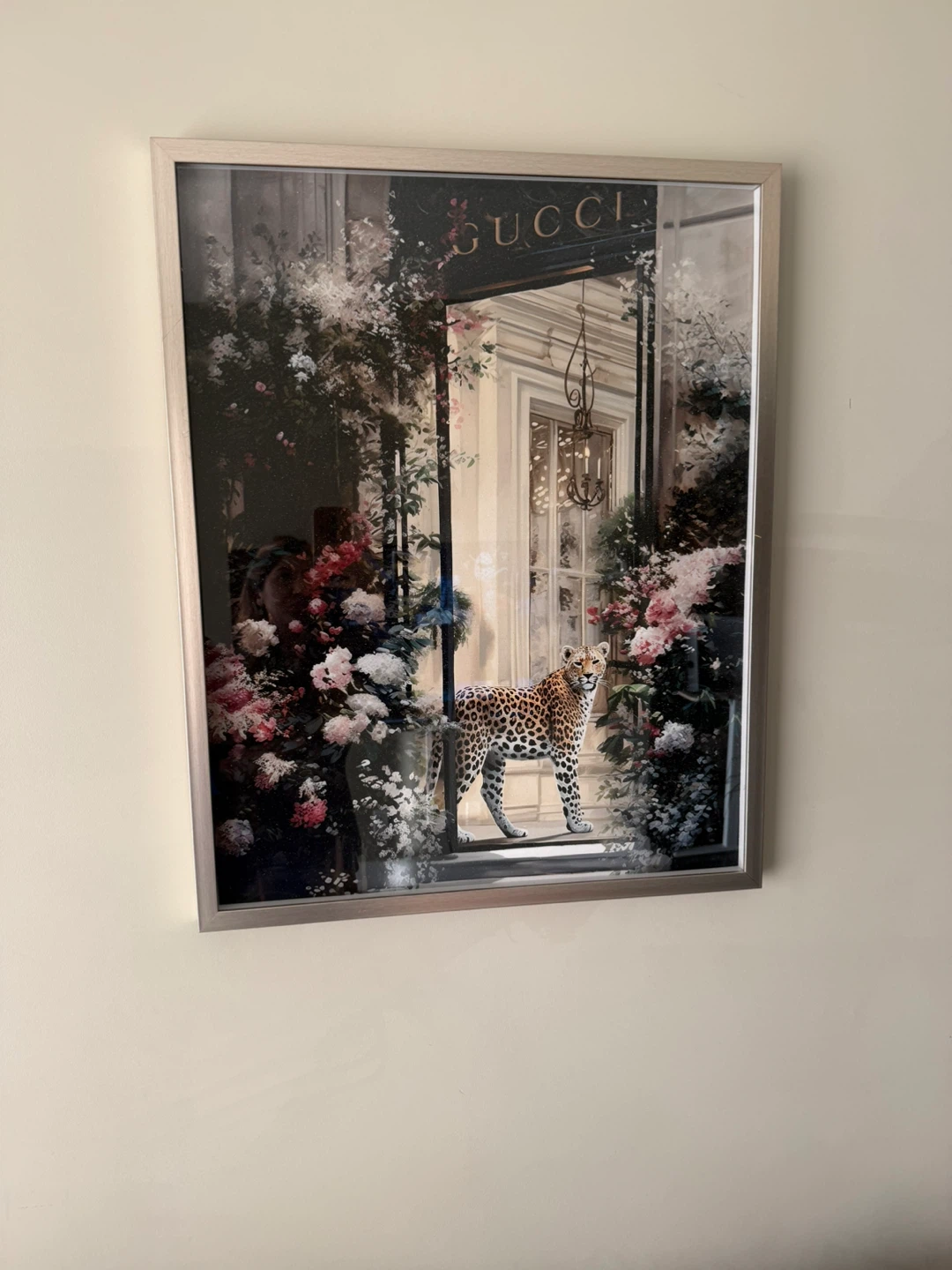 Gucci Leopard Floral Art Print Framed