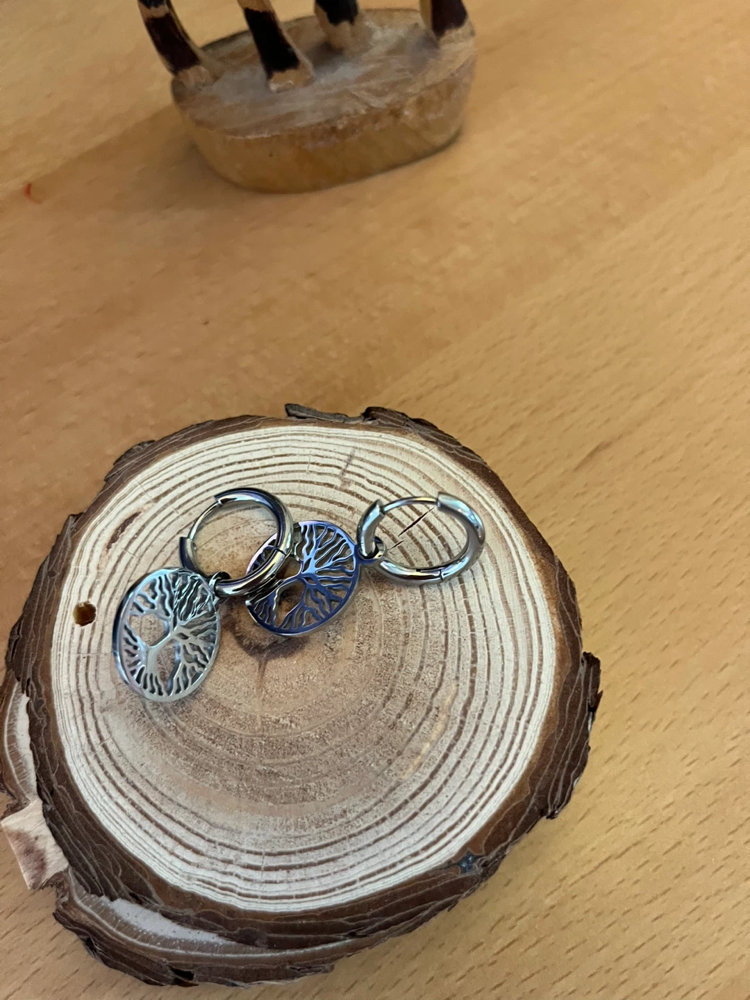 Tree of Life Hoop Earrings. Stainless steel - photo 3
