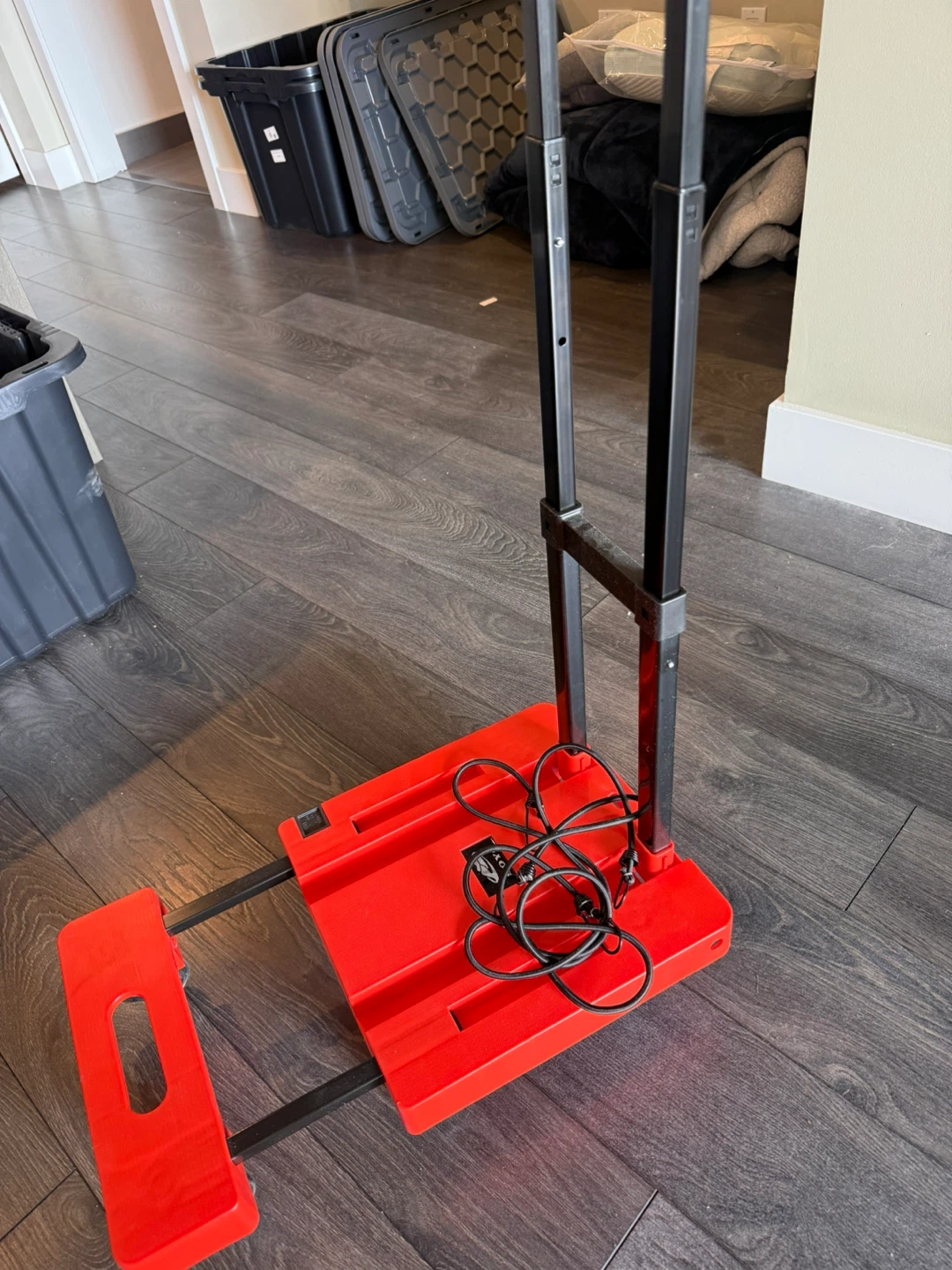 Red SOYO Folding Hand Truck Dolly with Bungee Cord