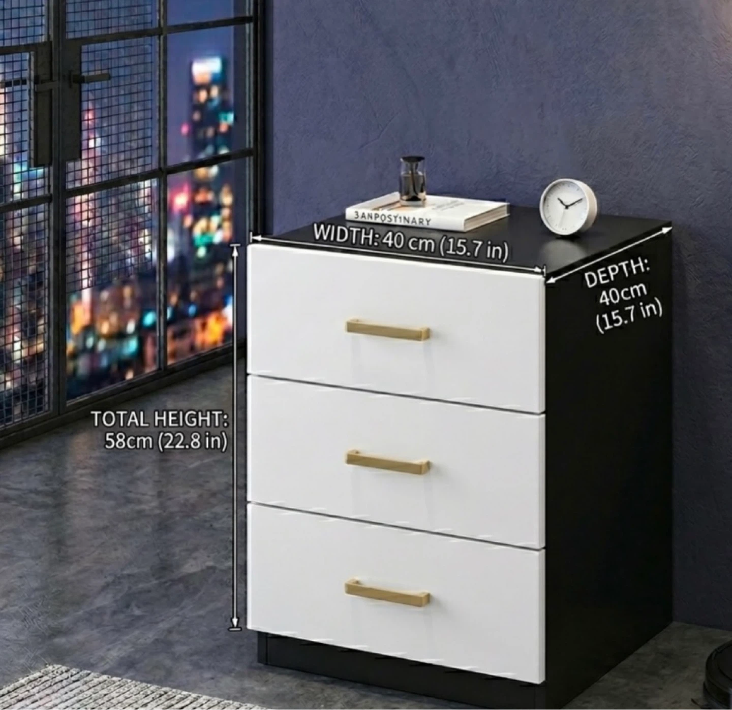 3-Drawer Nightstand - photo 2