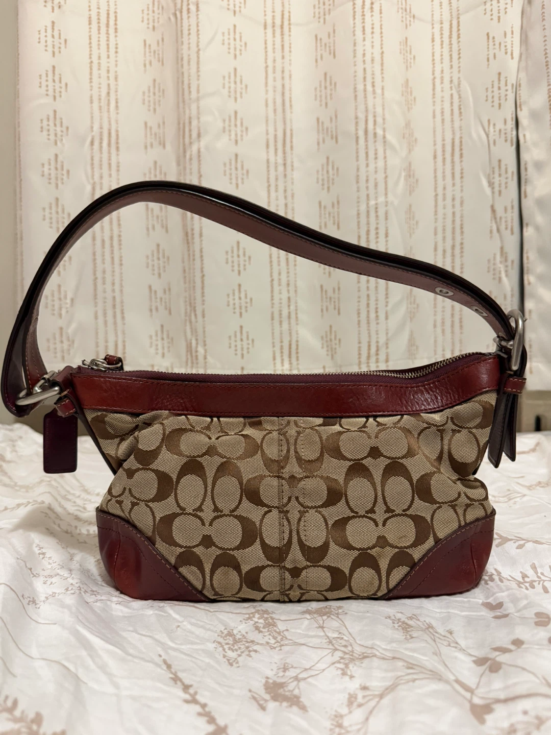 Rare❤️ Vintage Coach Signature Canvas Shoulder Bag - photo 3