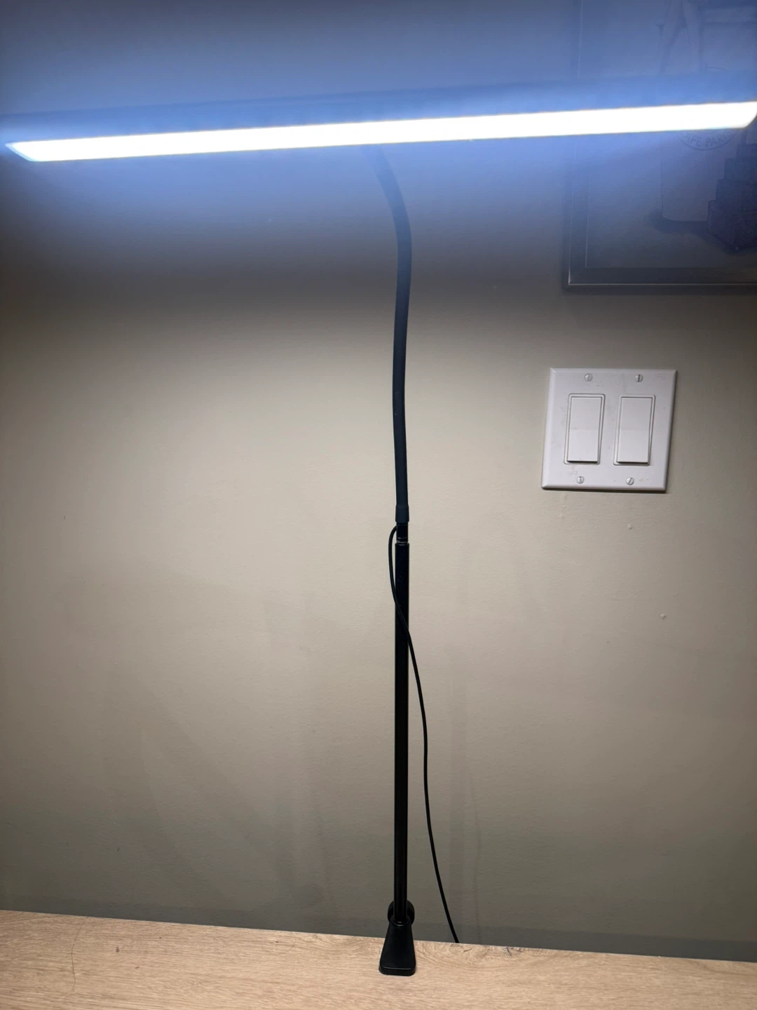 Black LED Desk Lamp with Clip - photo 2