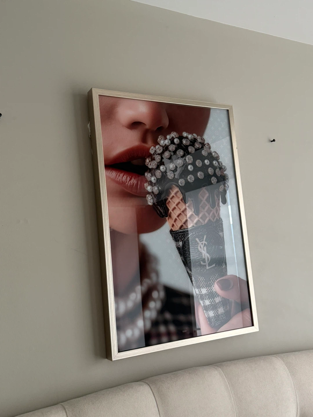Framed Wall Art YSL - Fashion Ice Cream Print