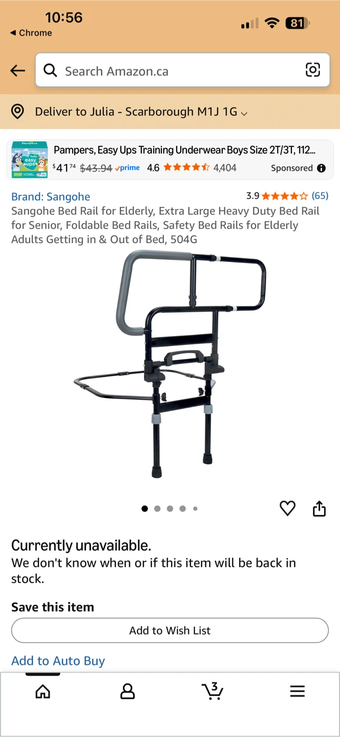 Sangothe Heavy Duty Foldable Bed Rail - photo 2