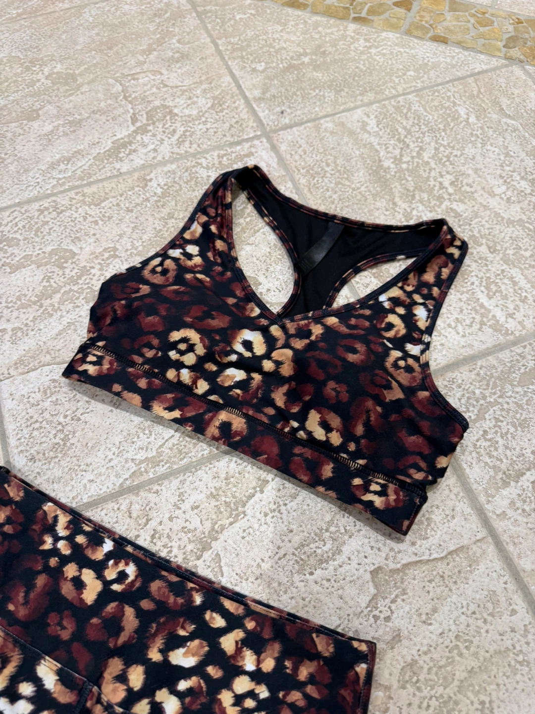 Athletic Set - Leopard Print Sports Bra & Leggings