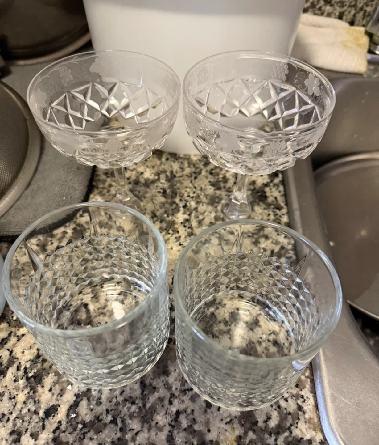 Set of 4 Crystal Coupe Glasses