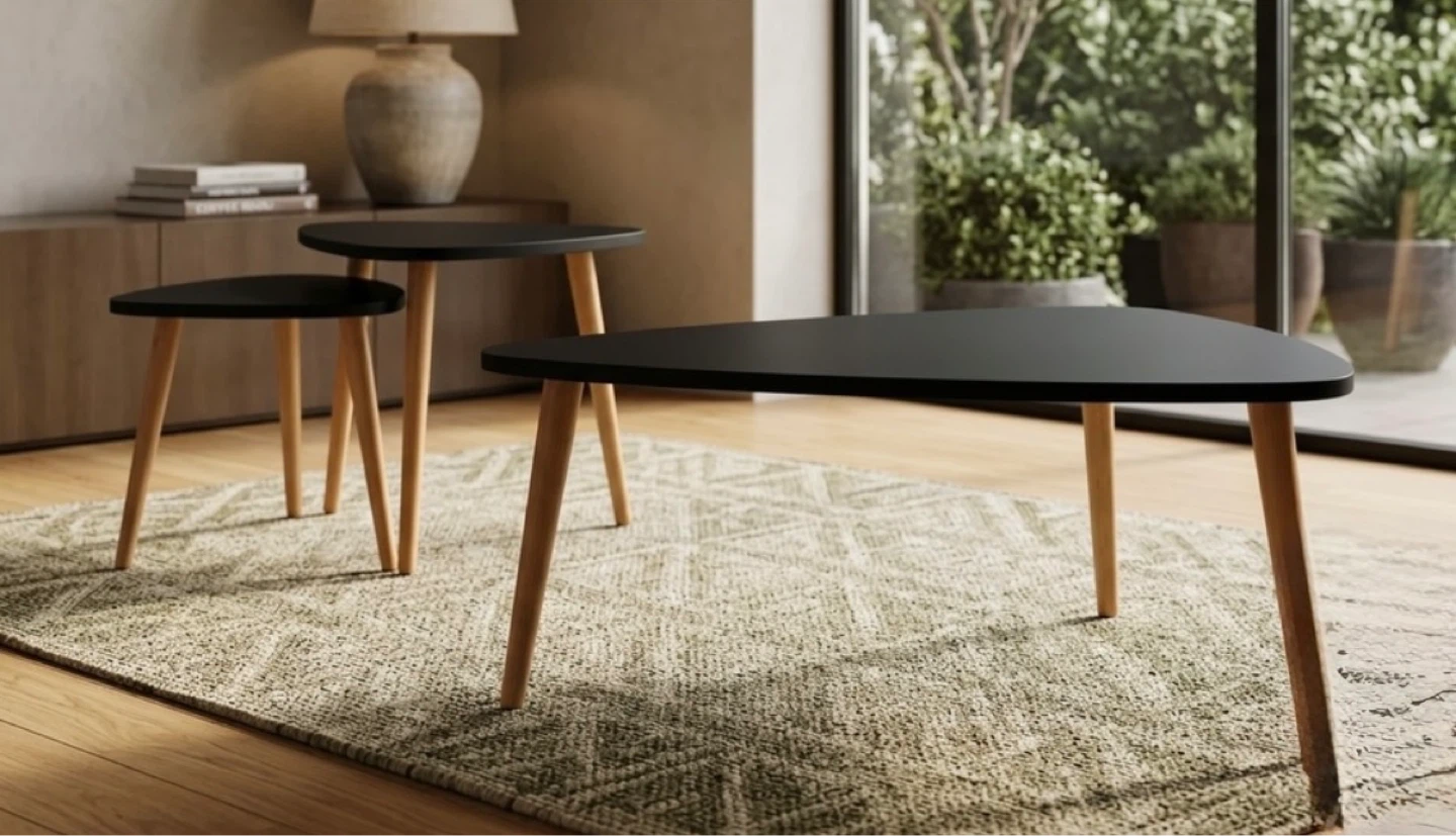 Set of 3 Black Nesting Side Tables