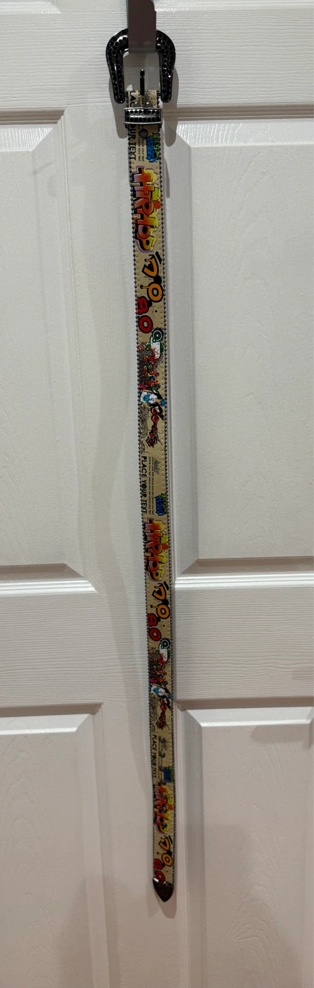 Embellished Belt with Cartoon Graphics