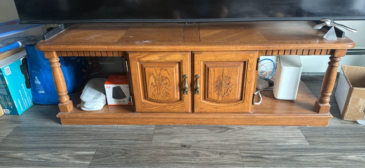 Wooden Coffee Table with Cabinet