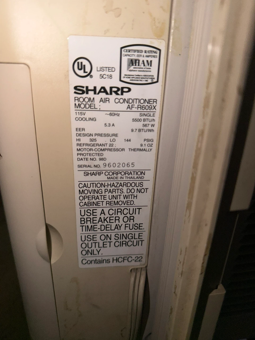Sharp Room Air Conditioner AF-R609X - photo 4