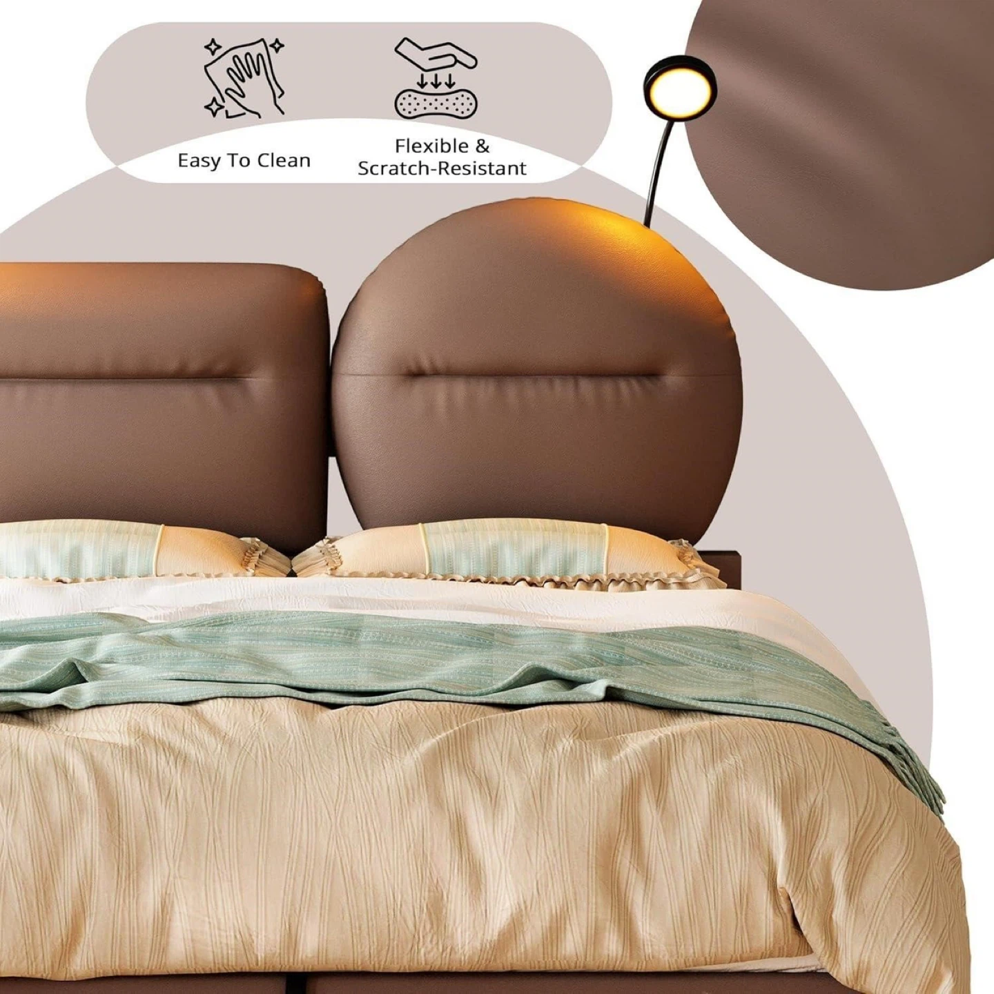 Full Size Bed Frame with Headboard Lights - photo 4