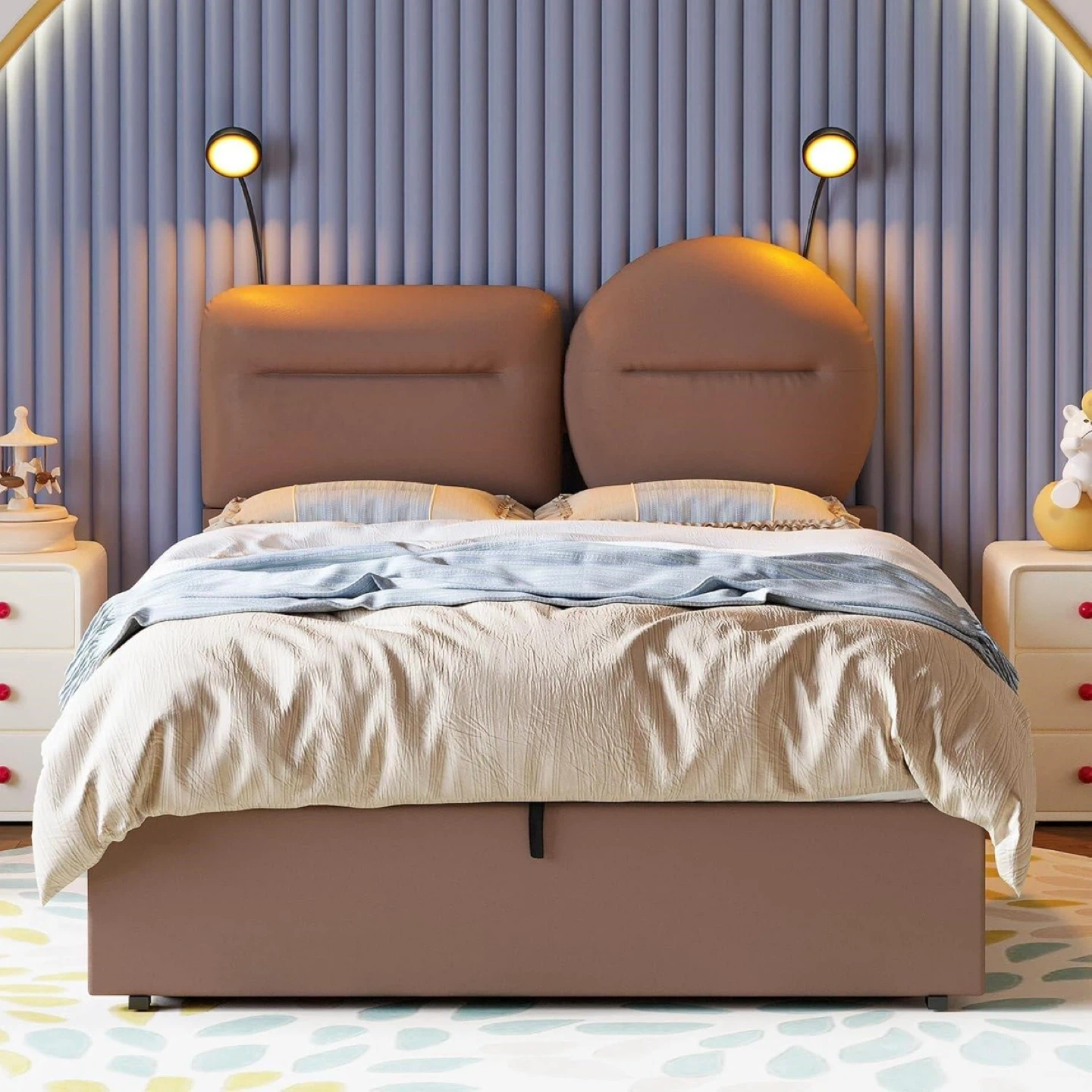 Full Size Bed Frame with Headboard Lights - photo 2