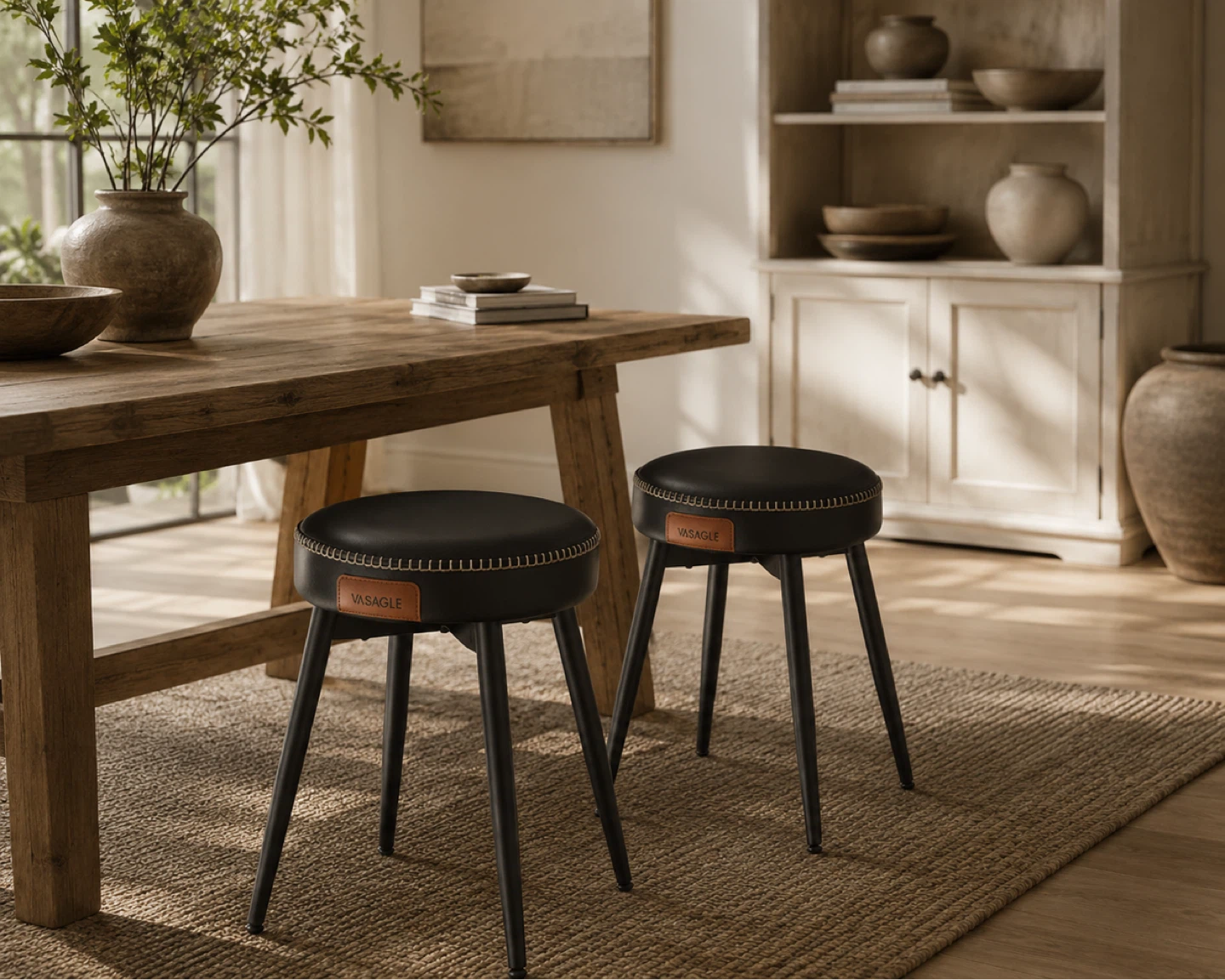 VASAGLE EKHO Dining Chairs / Stools Set of 2 – Black