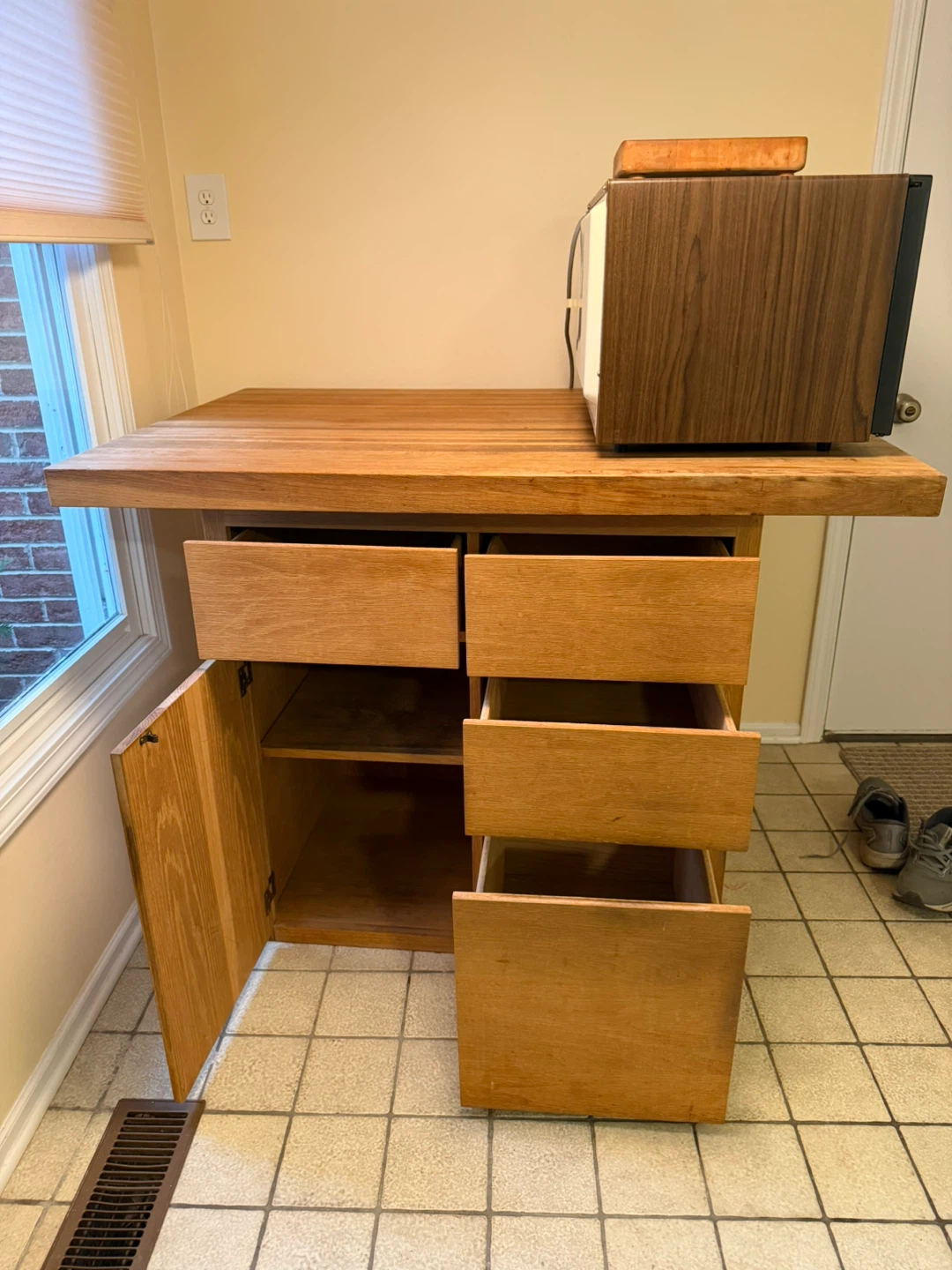Wooden Kitchen Island with Drawers and Cabinet - photo 2