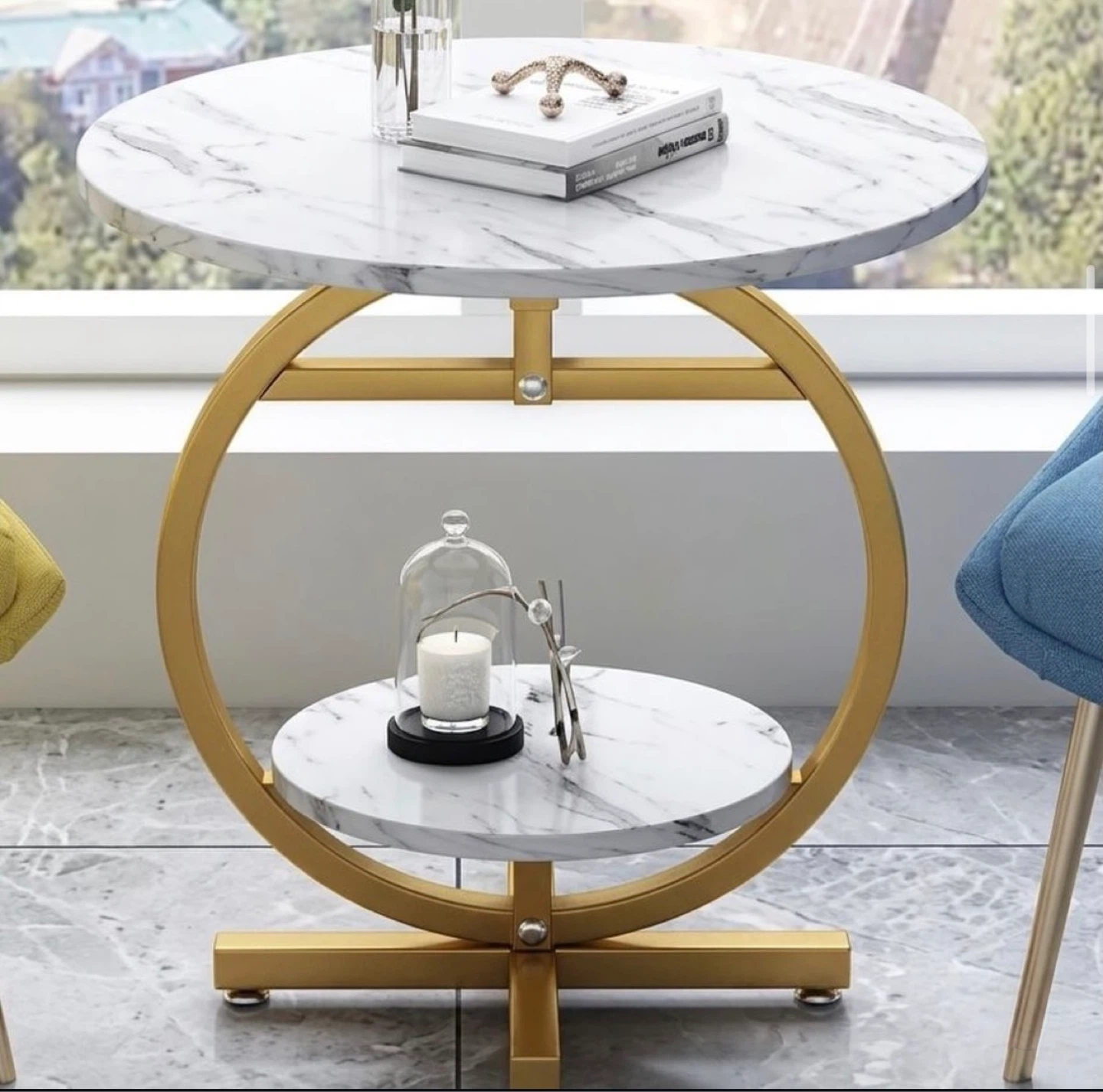 Marble Round Side Table
