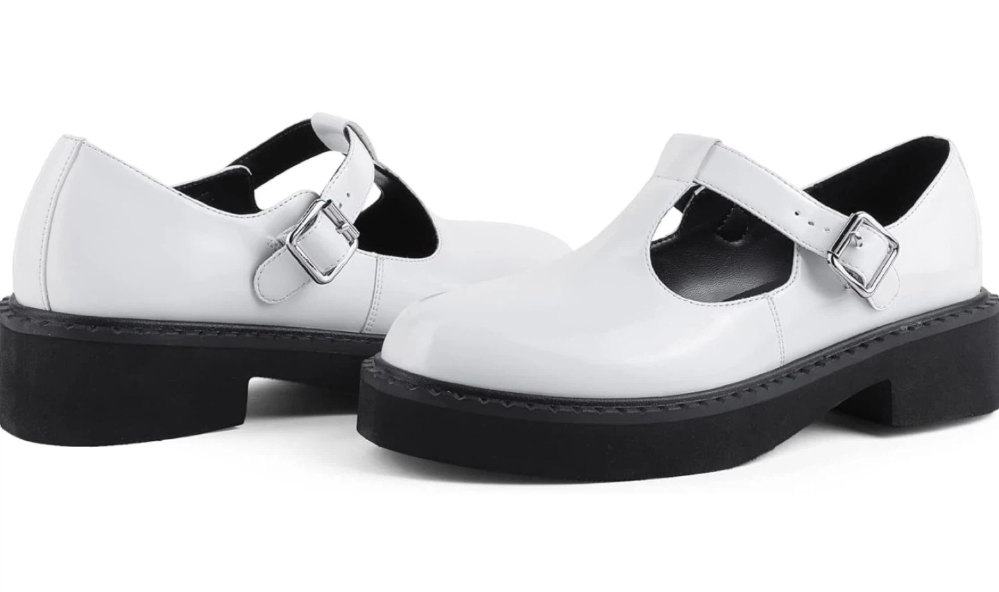 White Chunky Platform Mary Jane Shoes, brand new - photo 5