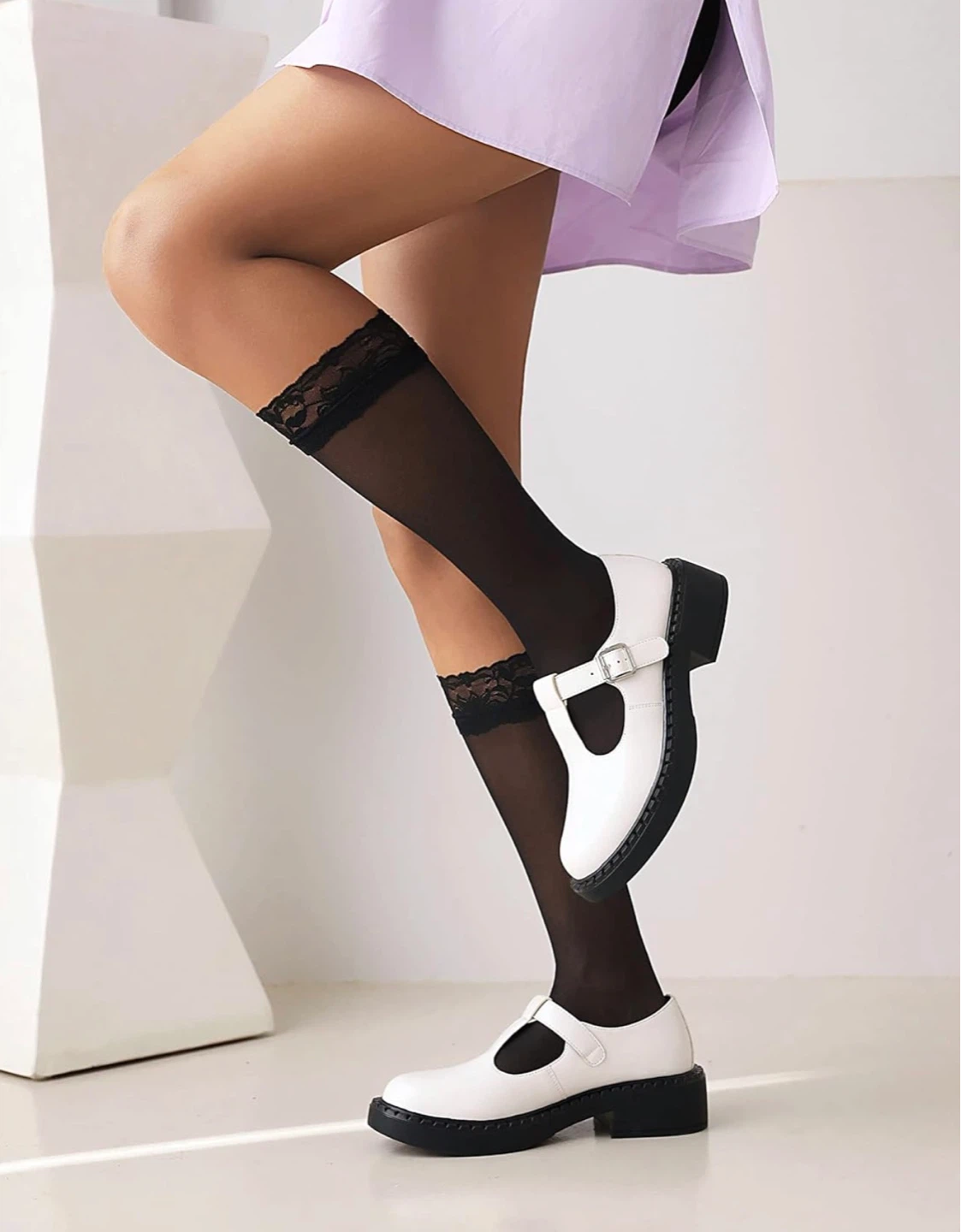 White Chunky Platform Mary Jane Shoes, brand new - photo 2