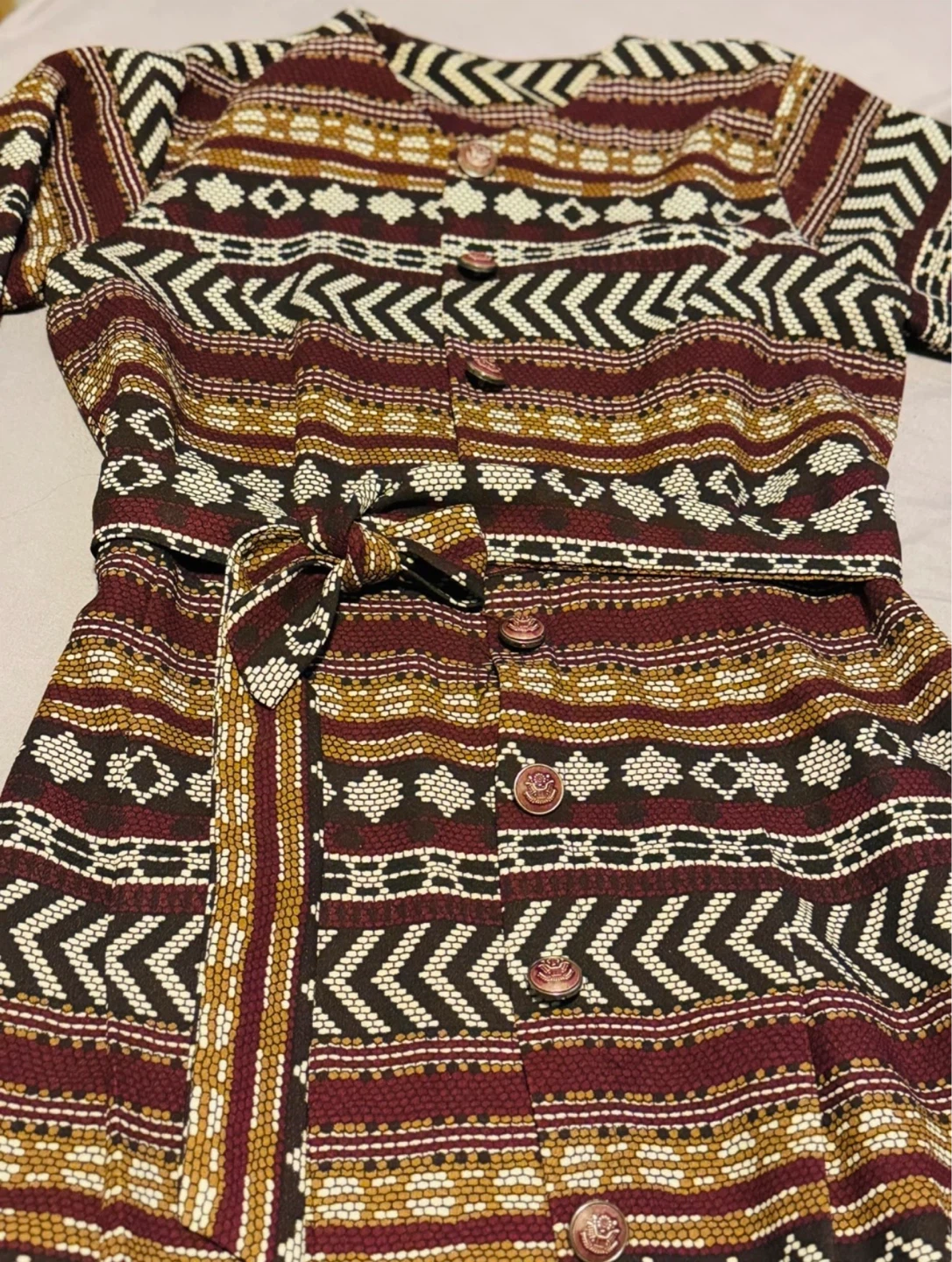 Patterned Maxi Dress with Belt, brand new - photo 2