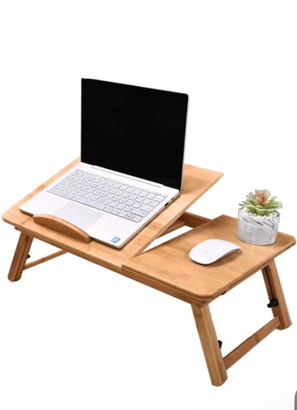Bamboo Laptop Bed Tray with Drawer - photo 5
