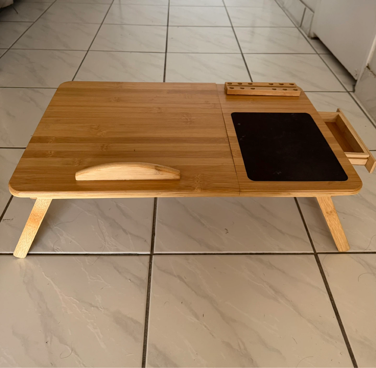 Bamboo Laptop Bed Tray with Drawer