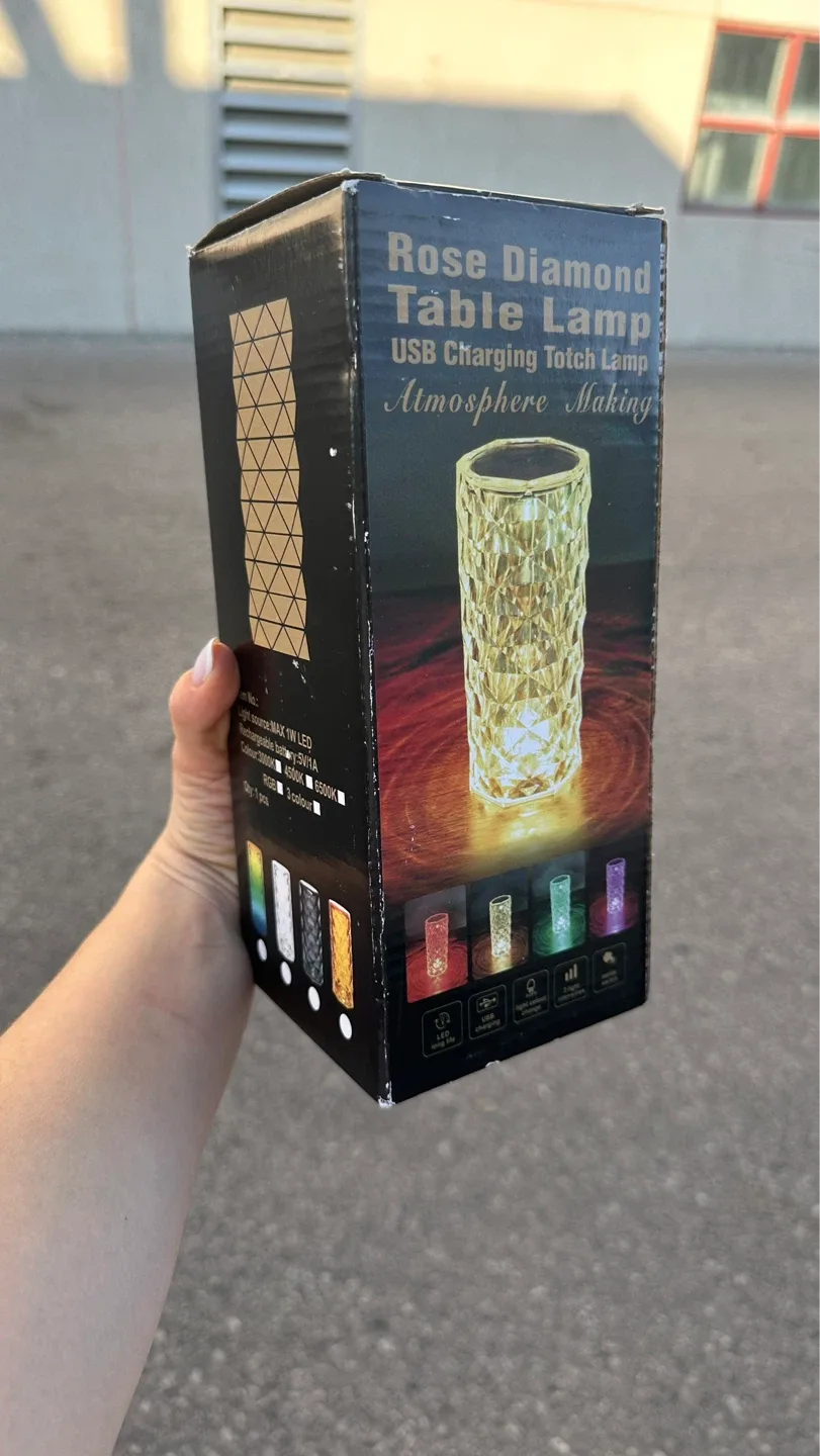 Rose Diamond Table Lamp - USB Charging