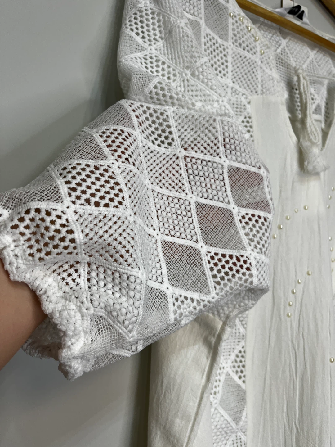 New w TAG ✨White Tendency Lace & Pearl Tunic Top - Size XXL - photo 4