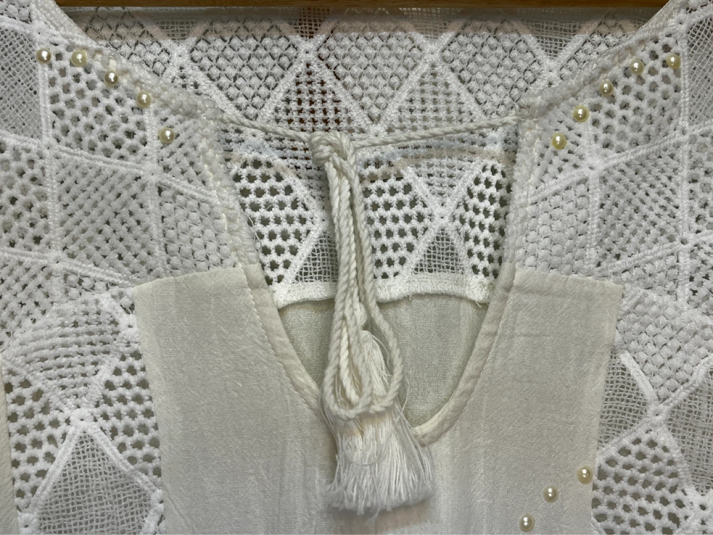 New w TAG ✨White Tendency Lace & Pearl Tunic Top - Size XXL - photo 5