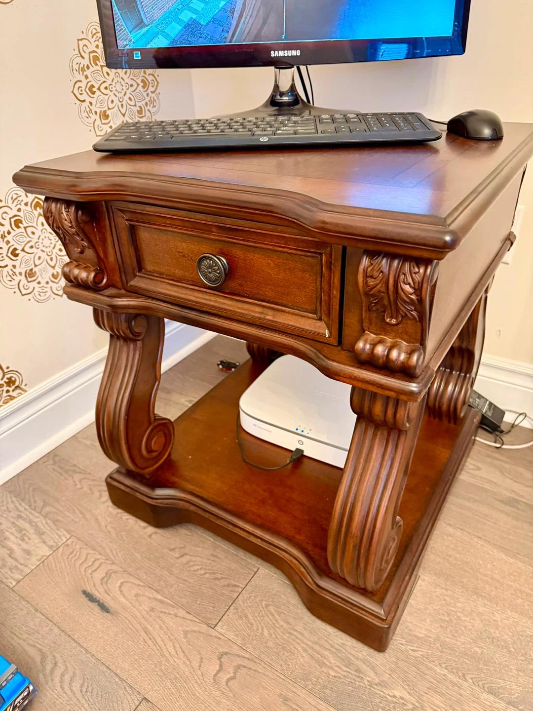 Ornate Lift-Top Coffee Table with Drawer - photo 5